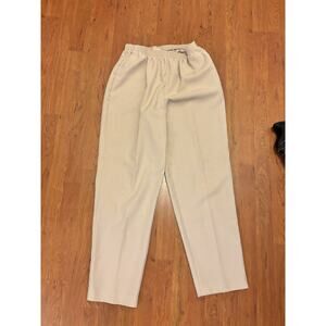 ALFRED DUNNER VTG Pants Womens Khaki Elastic Waist Pull On Dress Pant Size 14